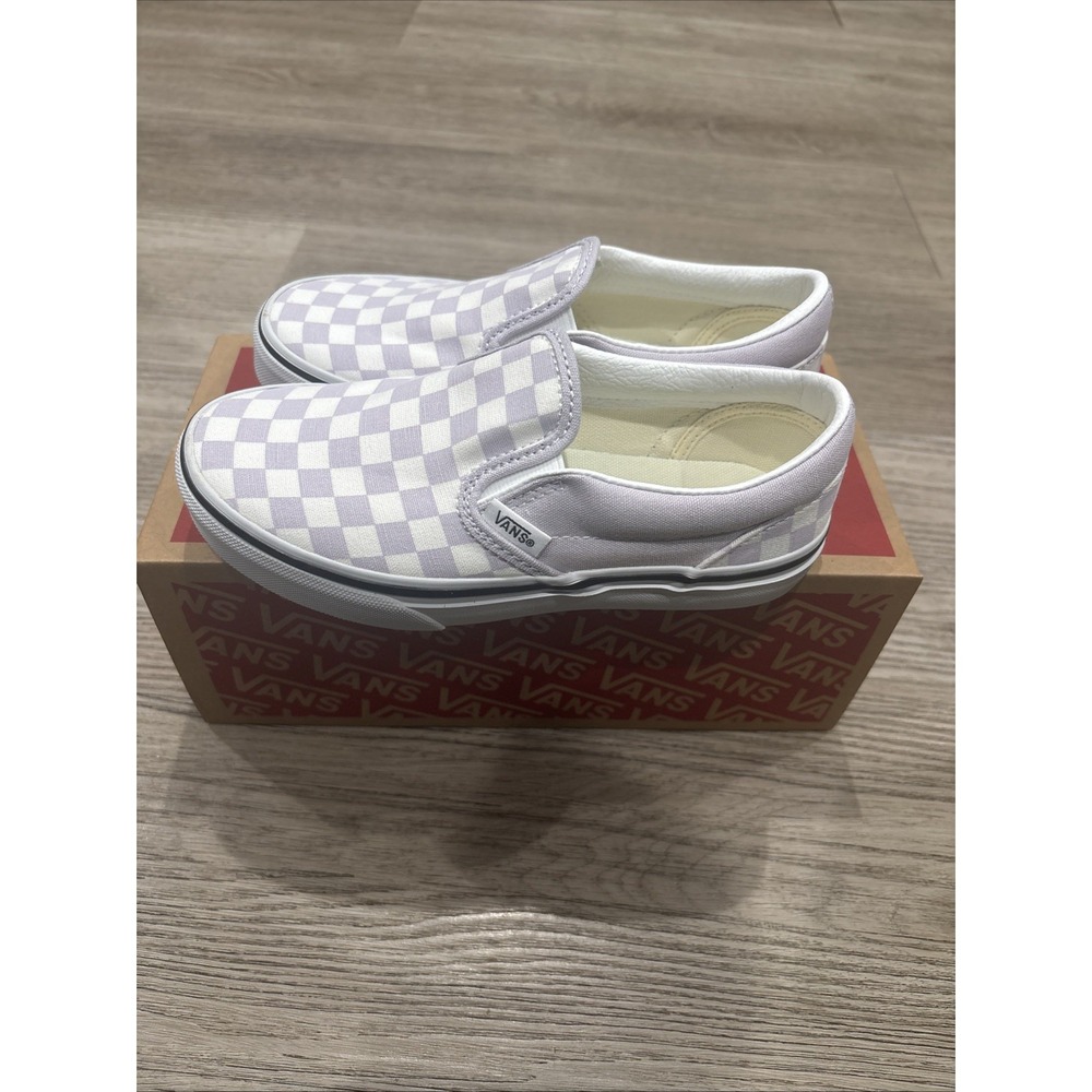 Vans Color Theory Checkerboard Slip On Shoes Lila Color Size 1